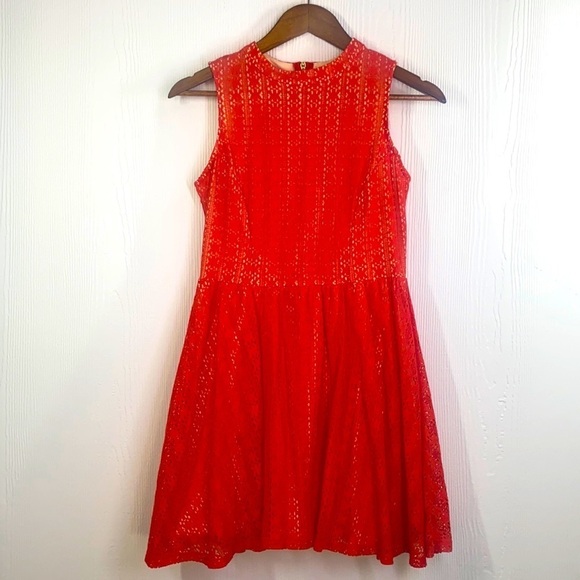 Copper Key Dresses & Skirts - Copper Key - NWT Burnt Orange Eyelet Design Dress Size Small